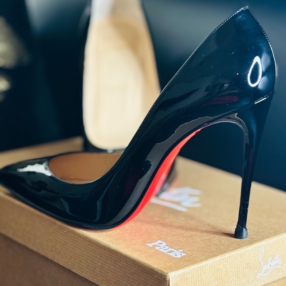 Christian Louboutin Pigalle Follies 100; Black Patent Leather